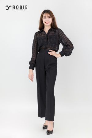 Áo sơ mi ren sọc nổi RB23