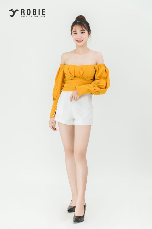 áo kiểu trễ vai tay phồng