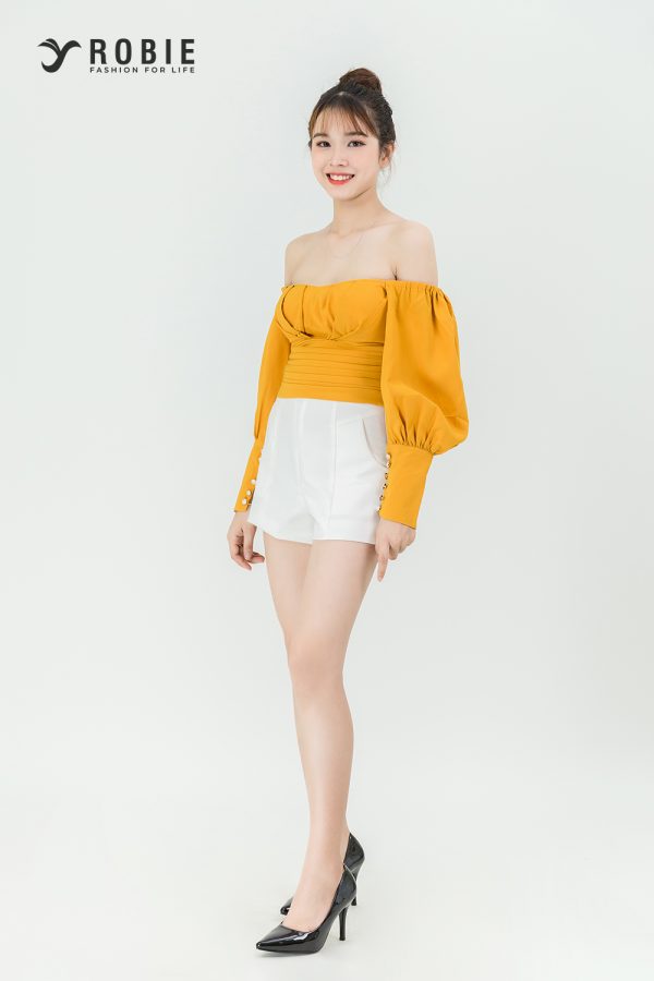 áo kiểu trễ vai tay phồng