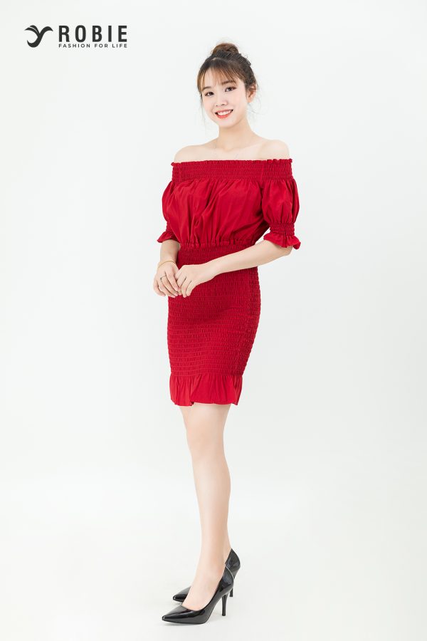 Đầm body nhúng eo trễ vai RB39