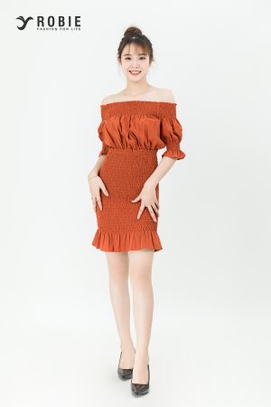 Đầm body nhúng eo trễ vai RB39