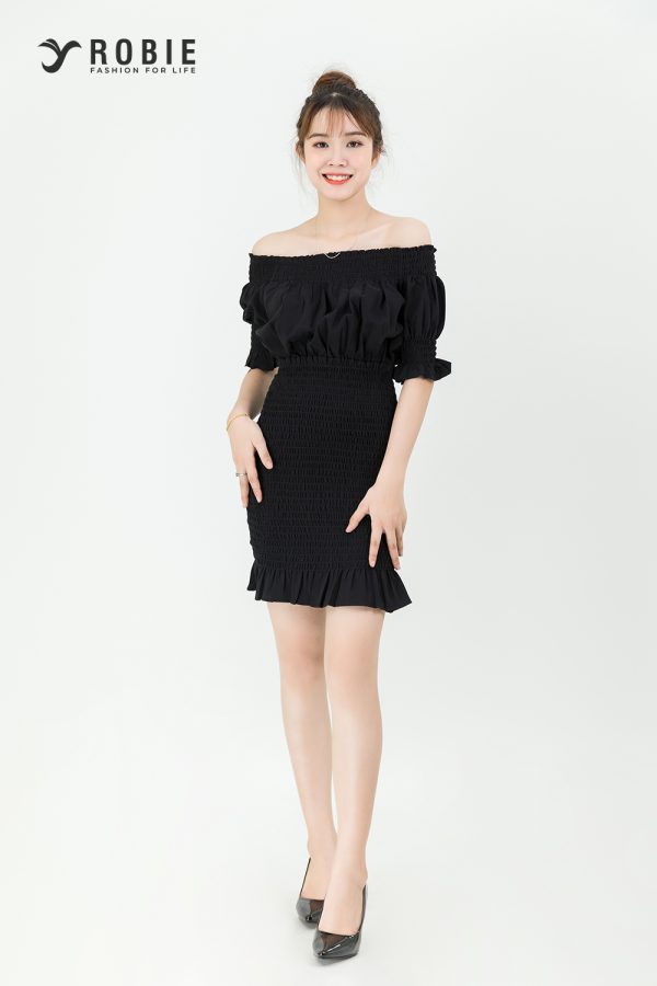 Đầm body nhúng eo trễ vai RB39
