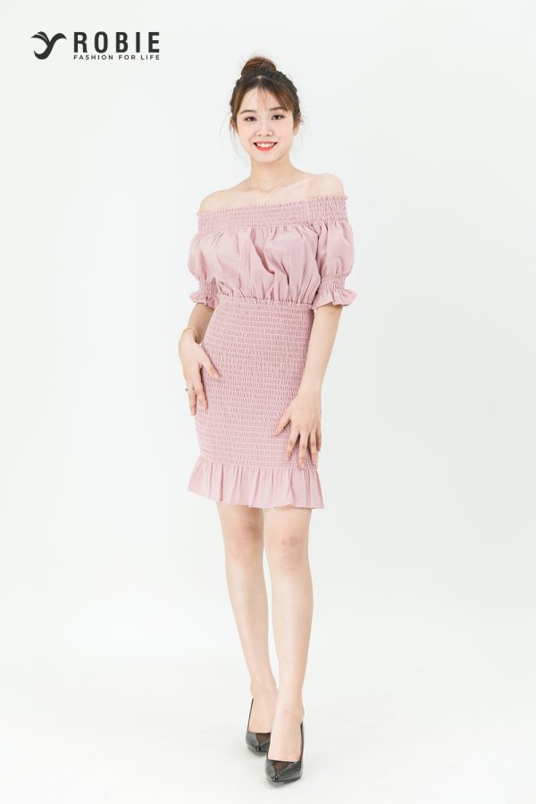 Đầm body nhúng eo trễ vai RB39