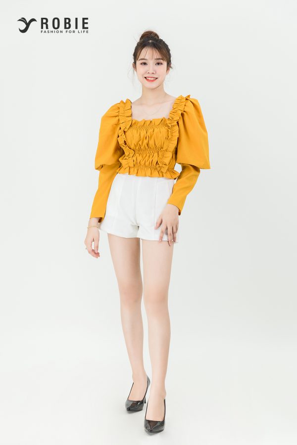 áo nữu tay phồng cổ vuông