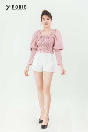 áo nữu tay phồng cổ vuông