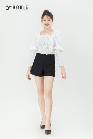 áo nữu tay phồng cổ vuông