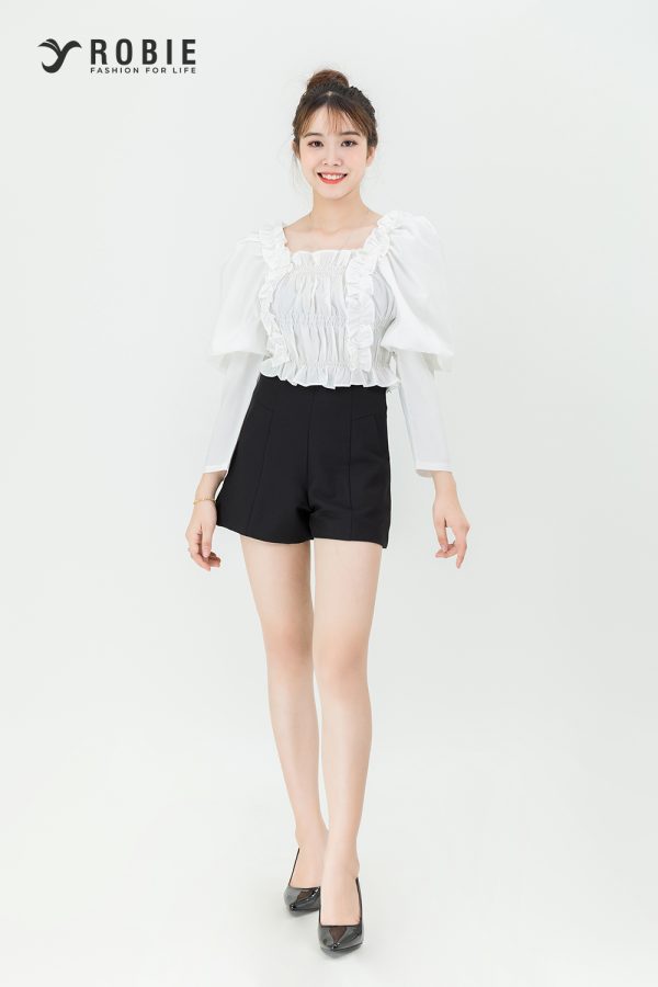 áo nữu tay phồng cổ vuông