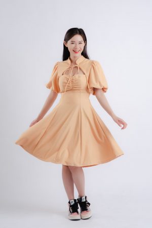 Đầm xoè tay phồng