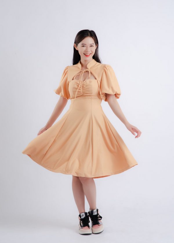 Đầm xoè tay phồng